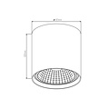 Modern black round 1 spot surface-mounted lamp 12W
