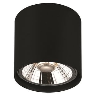 Modern black round 1 spot surface-mounted lamp 12W