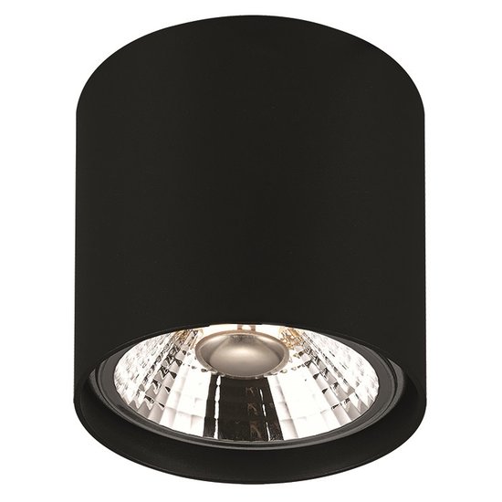 Fantasia Fantasia Box lámpara de superficie redonda negra de aluminio, incl. AR111 LED regulable 12,4W 2700K, 1386 lúmenes