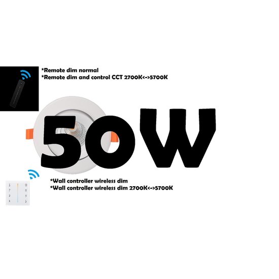 Profy 50-W-Einbauspot-Dimm- und Dimm-to-Warm-Funktion + Fernbedienung. 5 Jahre Garantie