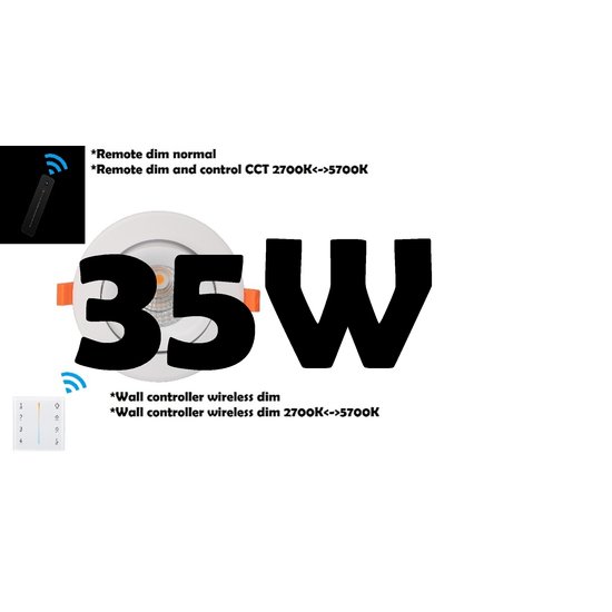 Profy Atenuación puntual empotrada de 35 W y atenuación para calentar + control remoto 5 años de garantía