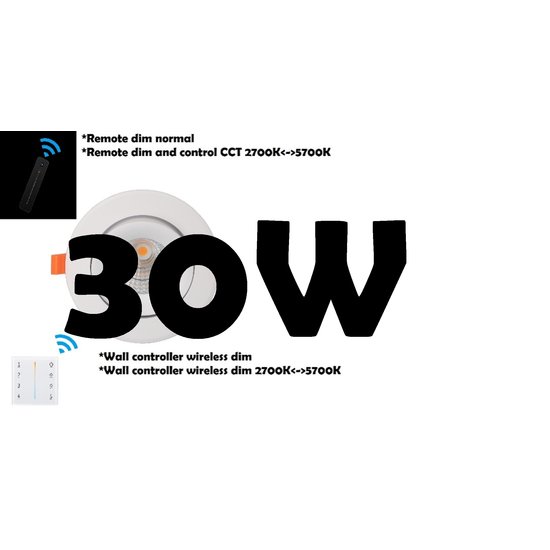 Profy Dimmen und dimmen bis warm mit Fernbedienung, Einbaustrahler 30 W, 5 Jahre Garantie
