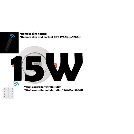 Profy Spot inbouw 15W draadloos dimbaar of dim-to-warm 5 jaar garantie