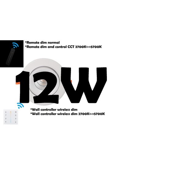 Profy Spot encastré 12W sans fil dimmable ou dim-to-warm Garantie 5 ans