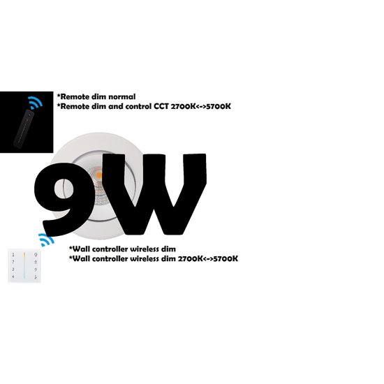 Profy Inbouwspot 9W draadloos dimbaar of dim-to-warm 5 jaar garantie