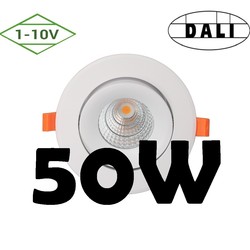 50W Dali or 1-10V dimmable recessed spot 5 years warranty hole 158 to 180 mm