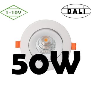 Spot encastrable dimmable 50W Dali ou 1-10V Garantie 5 ans trou 158 à 180 mm