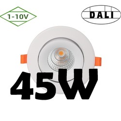 Spot encastrable dimmable 45W Dali ou 1-10V Garantie 5 ans trou 158 à 180 mm