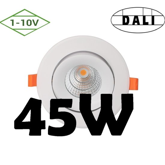 Profy 45W Dali or 1-10V dimmable recessed spot 5 years warranty hole 158 to 180 mm