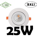 Profy Dali or 1-10V dimmable recessed spot 25W 5 years warranty hole 110 to 130 mm