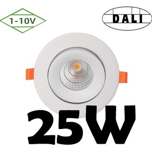 Dali or 1-10V dimmable recessed spot 25W 5 years warranty hole 110 to 130 mm