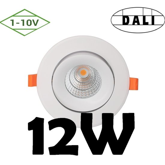 Profy Dali of 1-10V 12W dimbare inbouwspot 5 jr garantie 111 mm buitenmaat