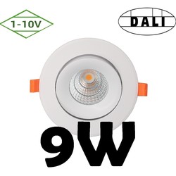 9W Dali or 1-10V dimmable recessed spot 5 yr warranty 70 mm hole 95 mm outside