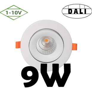 Foco empotrable regulable Dali 9W o 1-10V Garantía 5 años Agujero 70 mm Exterior 95 mm