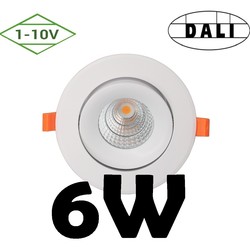 Spot encastré dimmable 6W Dali ou 1-10V Garantie 5 ans Trou 70 mm 95 mm extérieur