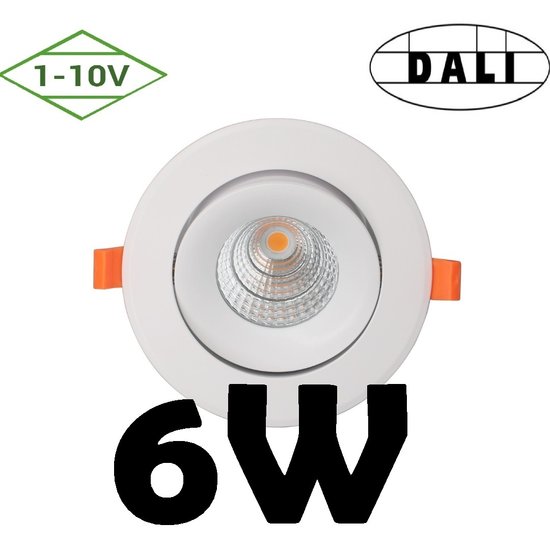 Profy 6W Dali oder 1-10V dimmbarer Einbaustrahler 5 Jahre Garantie 70 mm Loch 95 mm außen