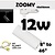 Zoomy Hyrwell 12-W-Richtstrahler mit drehbarer Linse von 8° schmal bis 46° breit