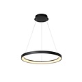 Lampe suspendue moderne noire d'ambiance anneau 58 cm LED DIM 48W 2700K