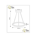 Atmospheric black modern hanging lamp ring 58 cm LED DIM 48W 2700K