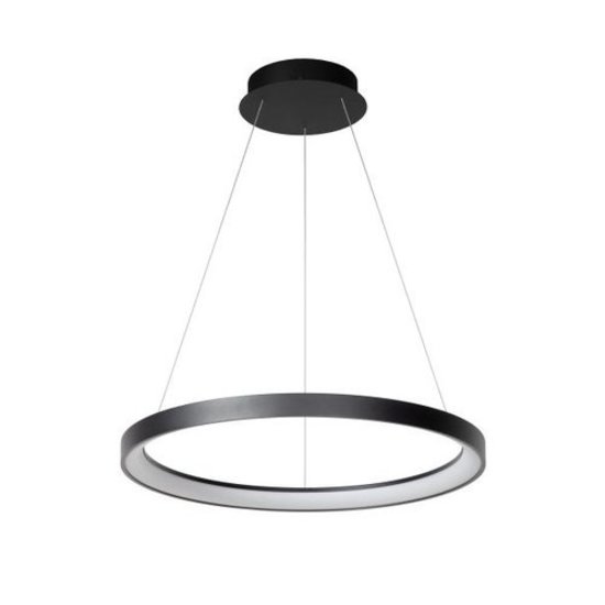 Atmosférica lámpara colgante moderna negra aro 58 cm LED DIM 48W 2700K