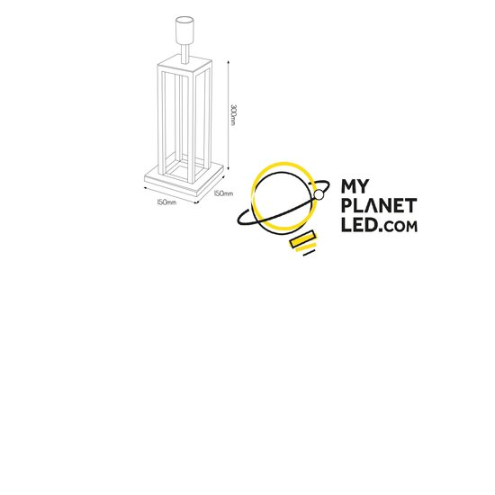 Fantasia Kago lampe de table noire E27, pied métal 150 x 150 x 410 mm, ampoule et abat-jour non compris
