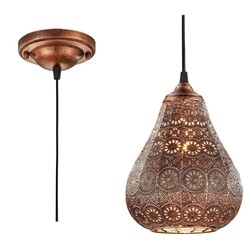 Marokkaanse hanglamp 19cm Ø E14 oud koper - oud brons - antiek grijs