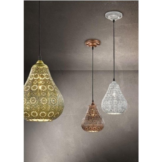 Trio Lighting Trio Lighting Lámpara colgante marroquí 19cm Ø E14 cobre antiguo - bronce antiguo - gris antiguo - Crea un ambiente íntimo en tu comedor