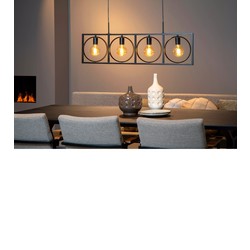Eigenwijze en hedendaagse hanglamp 4xE27 zwart