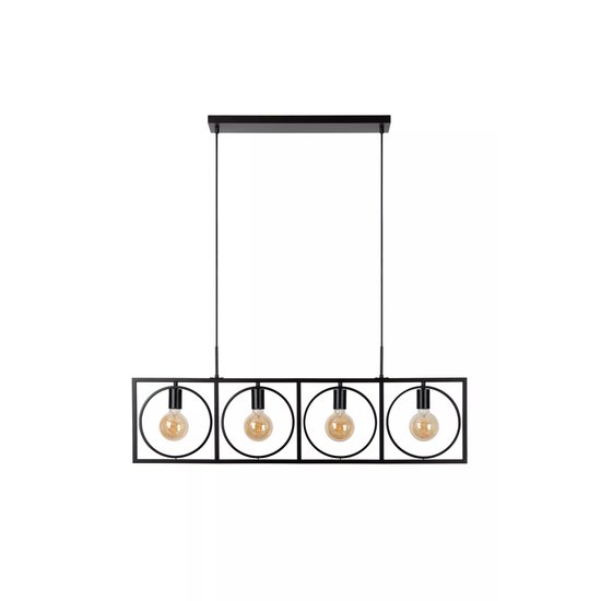 Suspension têtue et contemporaine 4xE27 noir