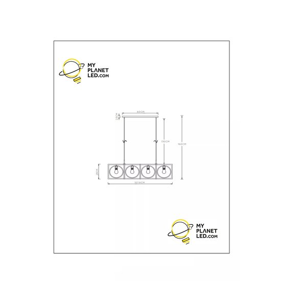 Stubborn and contemporary hanging lamp 4xE27 black