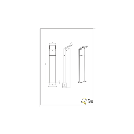 Moderne lage buitenverlichting paal LED 1x8W 3000K antraciet