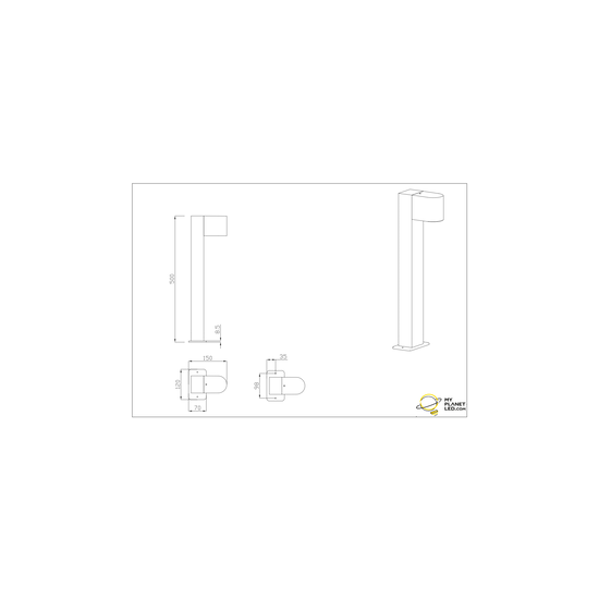 Halbrunder Gartenmast für den Außenbereich, 1xGU10, max. 20 W, Anthrazit