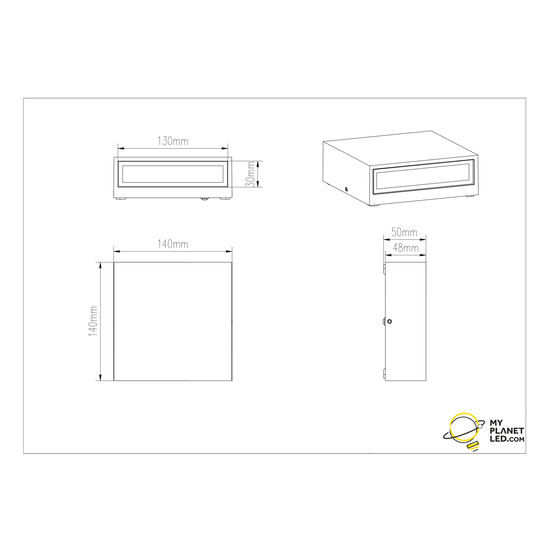 Thames outdoor wall light, cast aluminum in titanium, LED 2x3W (180 lumen, 3000K), IP54, not dimmable