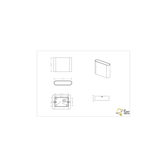 Thames applique murale extérieure LED 2x2,5W 3000K, blanc mat, aluminium moulé, IP54, 11,5x9x3 cm, non dimmable