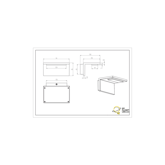 Applique d'extérieur élégante et élégante LED 1x6W 3000K anthracite