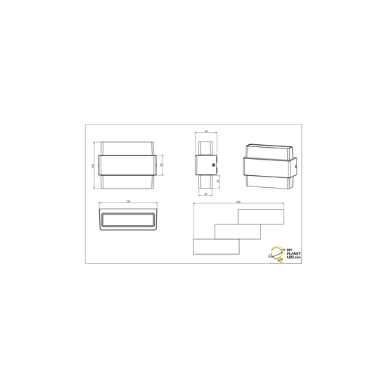 Expandable outdoor wall lamp LED 2x4.5W 3000K anthracite