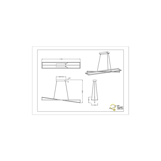 Multi futuristic hanging lamp LED 1x35W 2300-4000K matt black