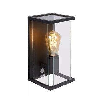 Buitenlamp muur glas E27 met sensor