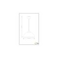 Jimmy pendant light with dome-shaped shade in matte black metal, 1x E27 fitting (max. 60W), height 127 cm, diameter 31 cm, IP20