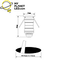Spot encastrable fin étanche IP67 24 mm extérieur et diamètre de trou 20 mm