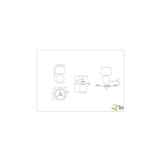 Große schicke Tischleuchte 1xE27 schwarz/gold