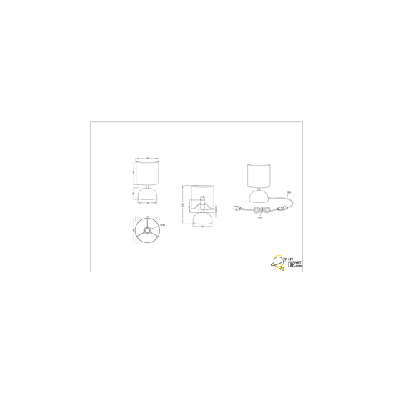 Bescheiden keramieke tafellamp 1xE27 cappucino