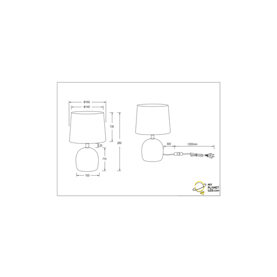 Lampe à poser intemporelle verte 1xE14