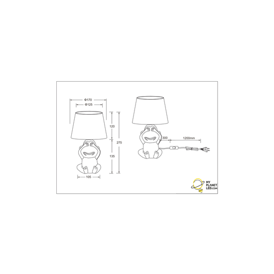 Abu lampe à poser noir mat céramique, douille E14 (ampoule non fournie), hauteur 27,5 cm, diamètre 17 cm, IP20