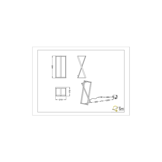 Petit lampadaire futuriste LED 1x9W 2300-4000K noir mat