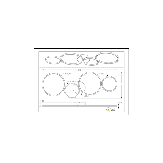 Rondo plafonnier LED 1x37W, 4800 lumen, 3000K blanc chaud, dimmable via interrupteur, noir mat, 97 cm