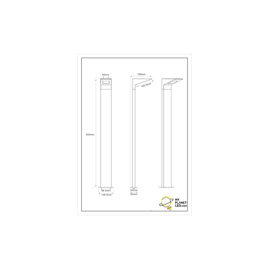 Lampadaire d'extérieur en forme de capuchon LED 1x8W 3000K anthracite