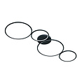 Rondo LED ceiling light 1x37W, 4800 lumen, 3000K warm white, dimmable via switch, matt black, 97 cm
