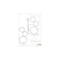 Rondo lámpara de mesa LED con aros, 17W LED SMD 1500 lúmenes, 3000K blanco cálido, negro mate, IP20, regulable con dimmer en el cable