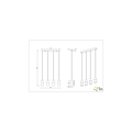Robin pendant lamp by Trio Lighting, 4x E27 socket, adjustable arms, matt black metal with smoked glass shades, 80.5x150 cm, IP20